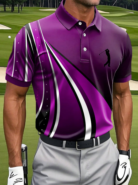 Men's Business Style Polo Collar Casual Short Sleeved Shirt