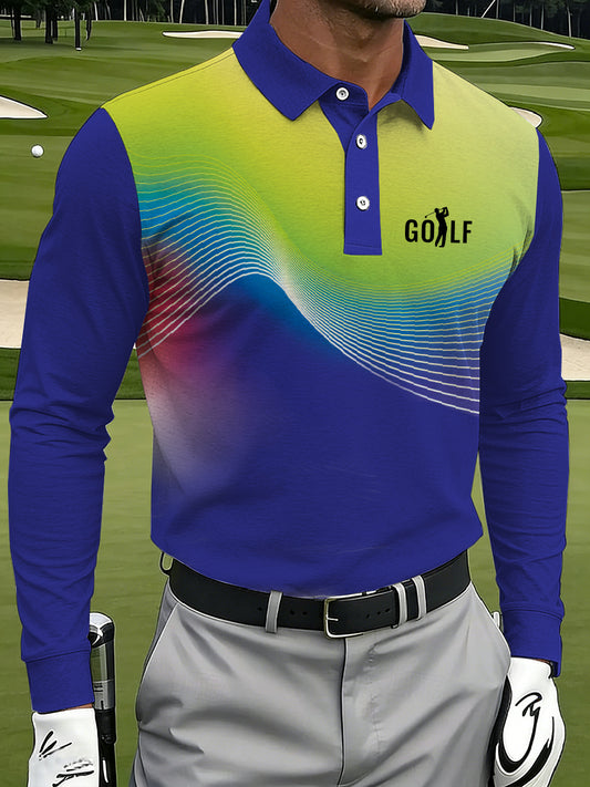 Men's Vintage Business Style Printed Casual Polo Shirt