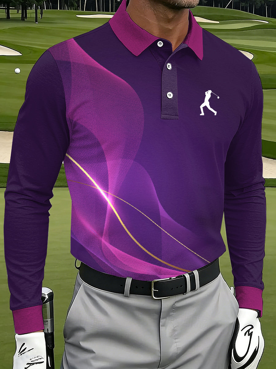 Men's Vintage Business Style Printed Casual Polo Shirt