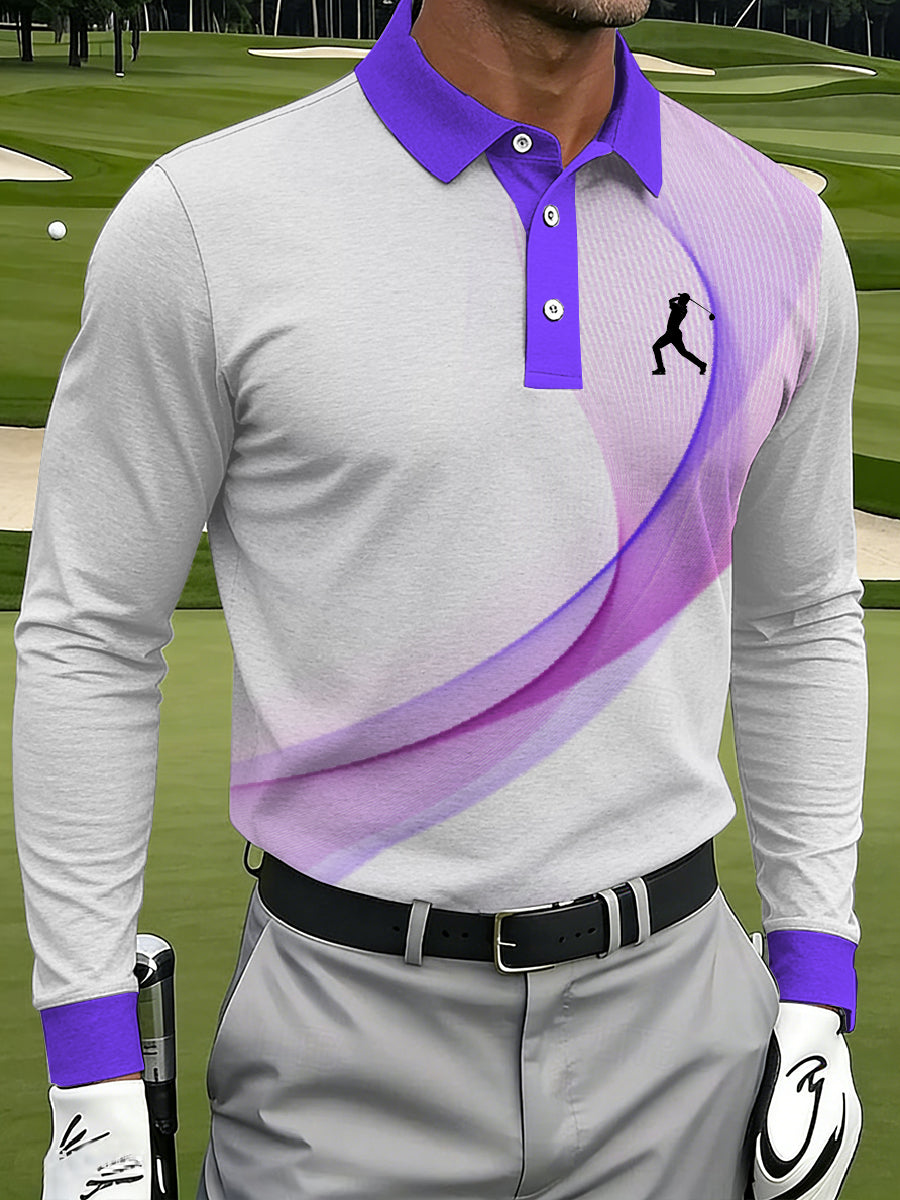 Men's Vintage Business Style Printed Casual Polo Shirt