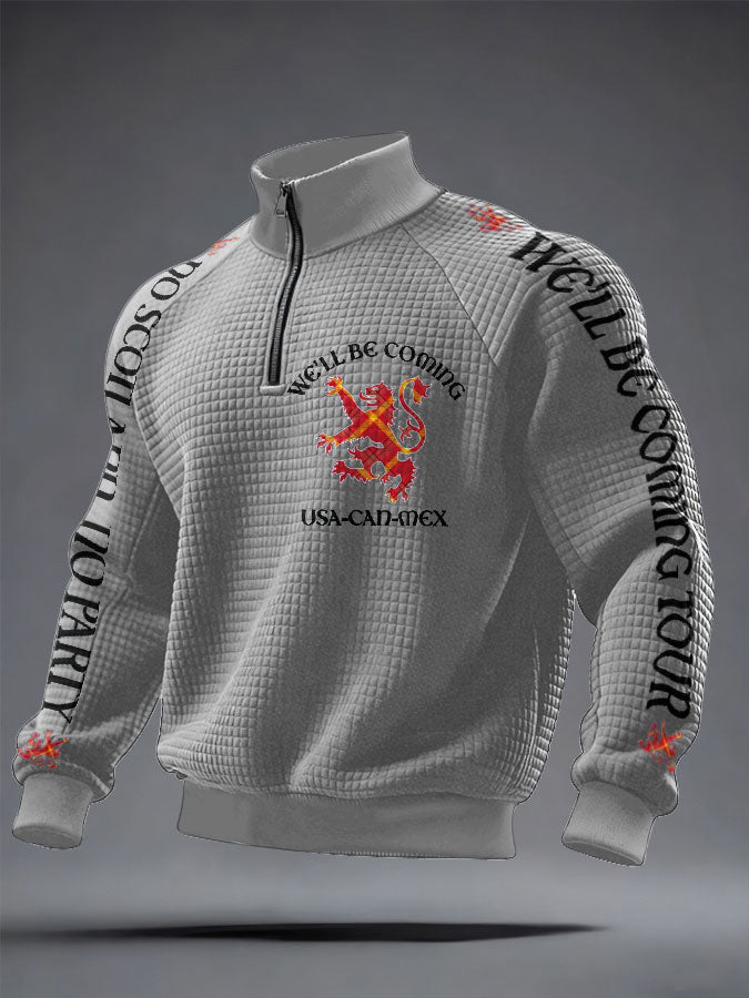 Men's UK Scotland Football Lover We'll Be Coming 2026 Printed Sweatshirt