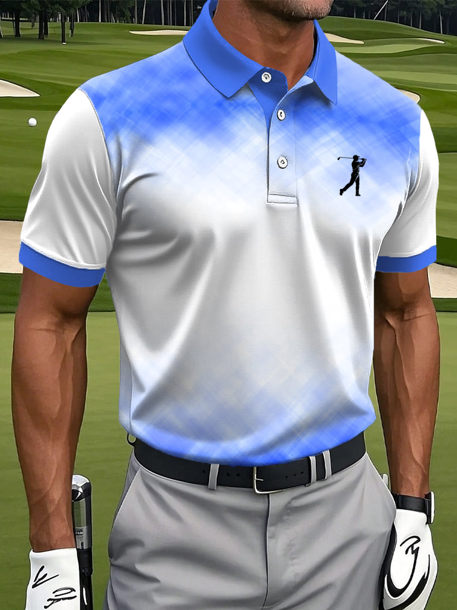 Men's Vintage Business Style Printed Casual Polo Shirt