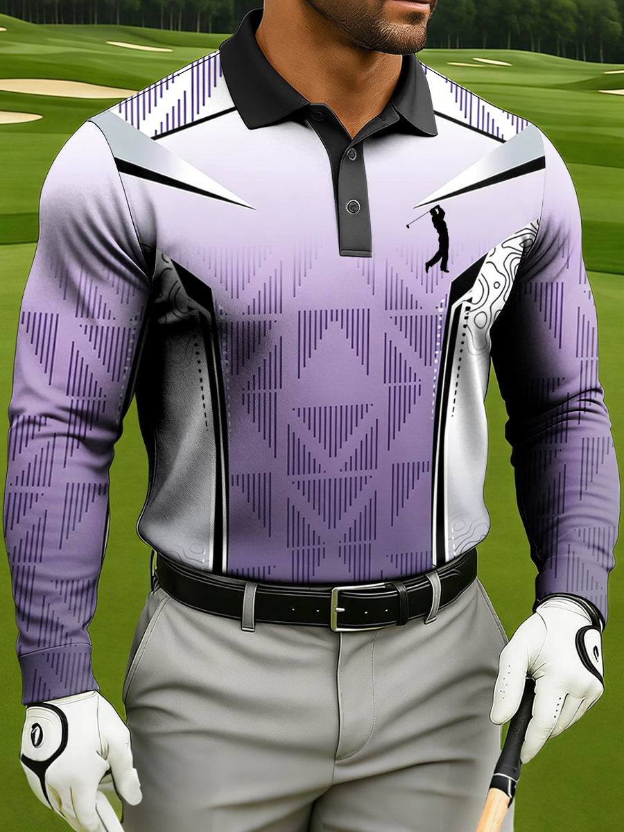 Men's Business-style Long-Sleeved Polo Shirt