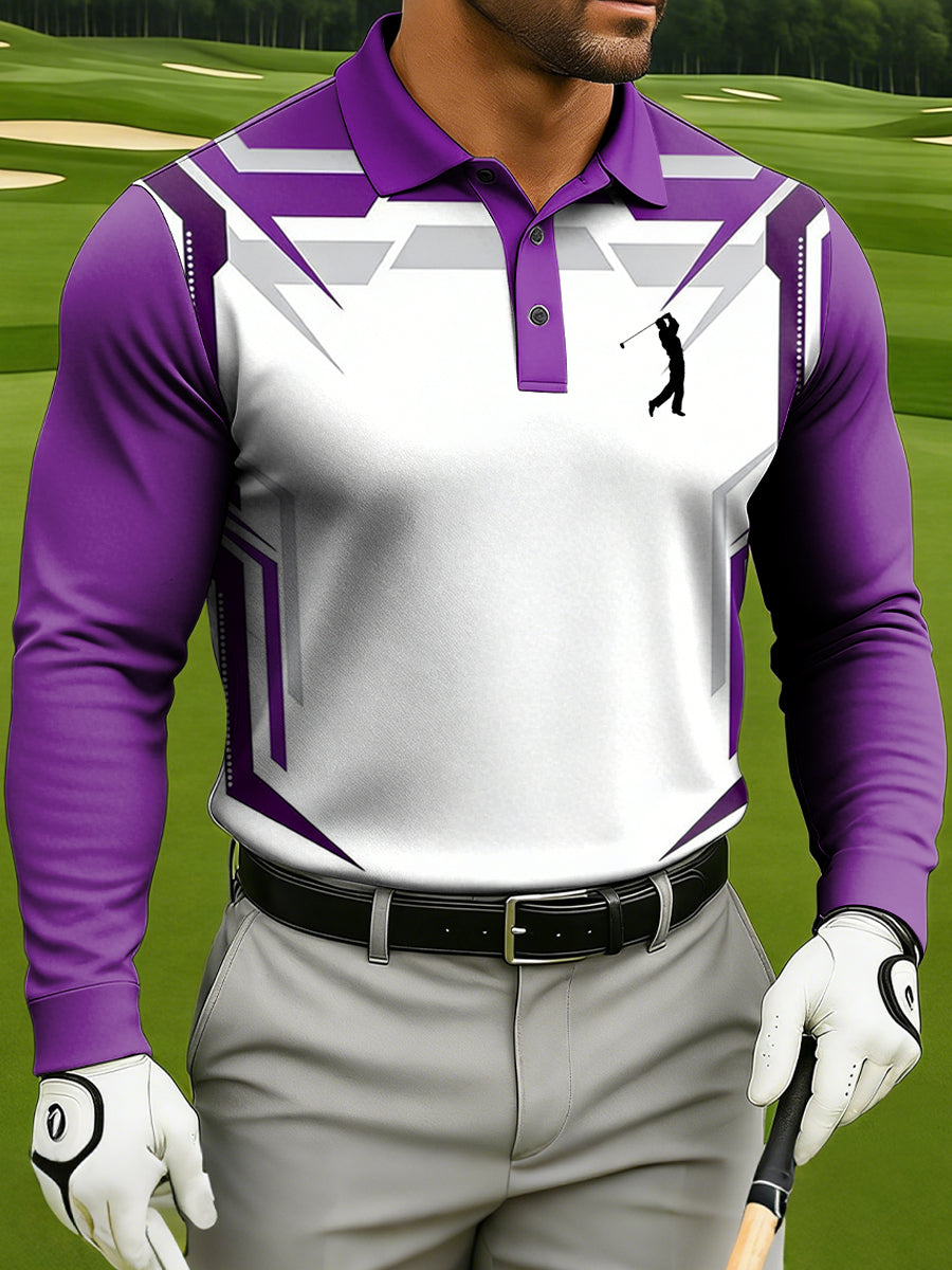 Men's Business-style Long-Sleeved Polo Shirt