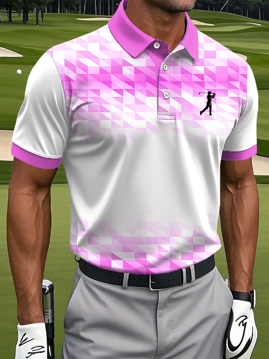 Men's Vintage Business Style Printed Casual Polo Shirt