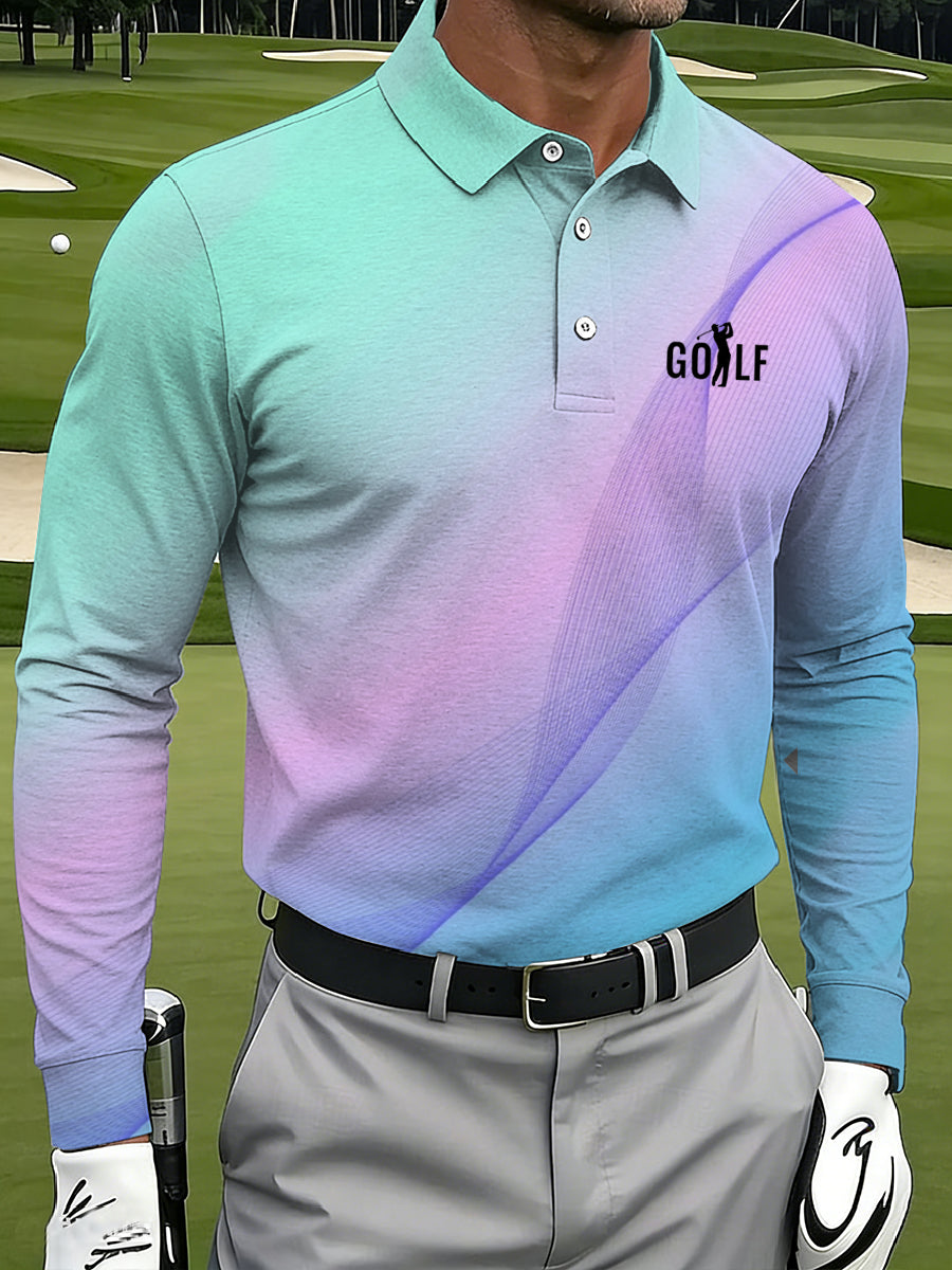 Men's Vintage Business Style Printed Casual Polo Shirt