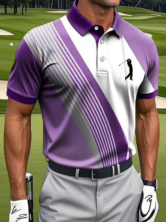 Men's Business Style Polo Collar Casual Short Sleeved Shirt