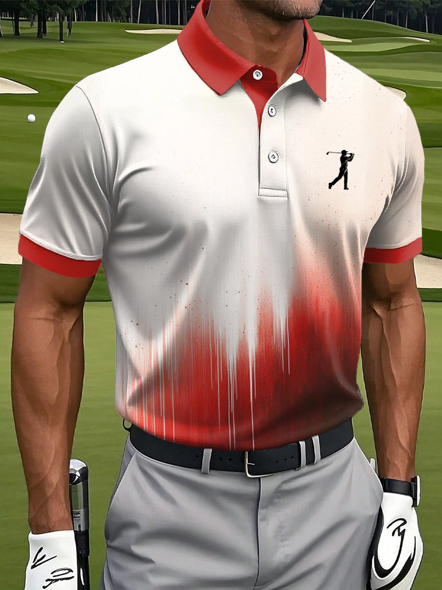 Men's Vintage Business Style Printed Casual Polo Shirt