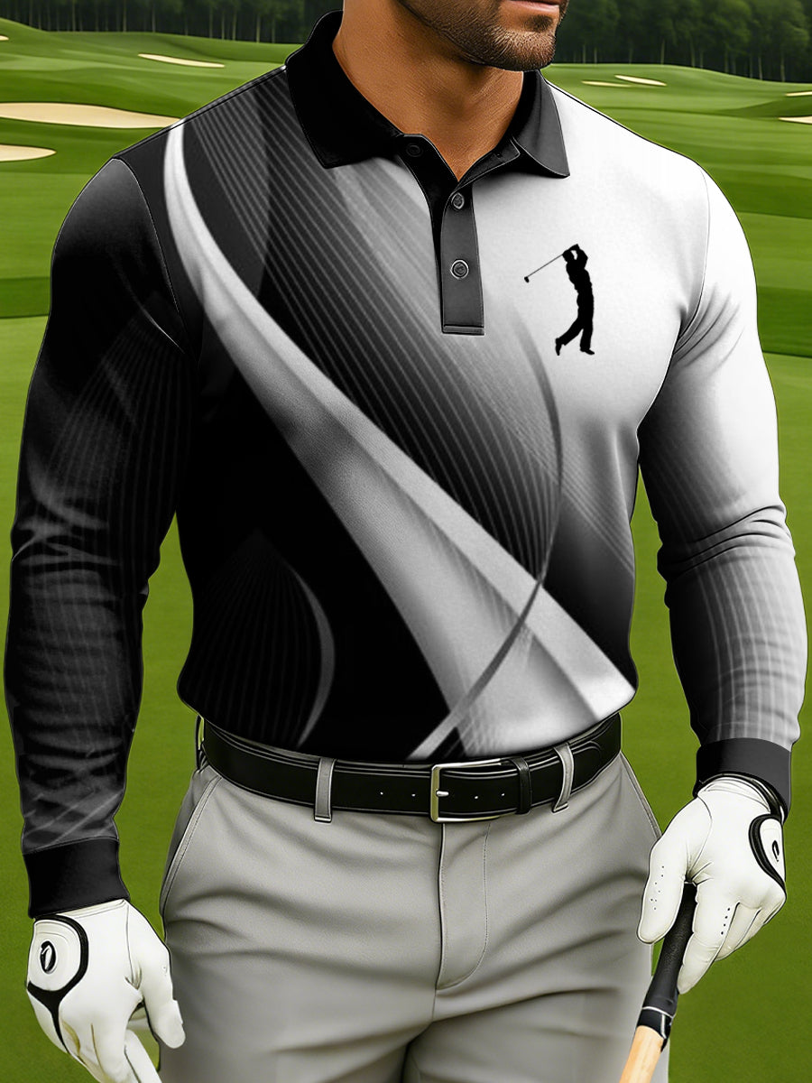 Men's Business-style Long-Sleeved Polo Shirt