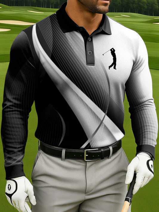 Men's Business-style Long-Sleeved Polo Shirt