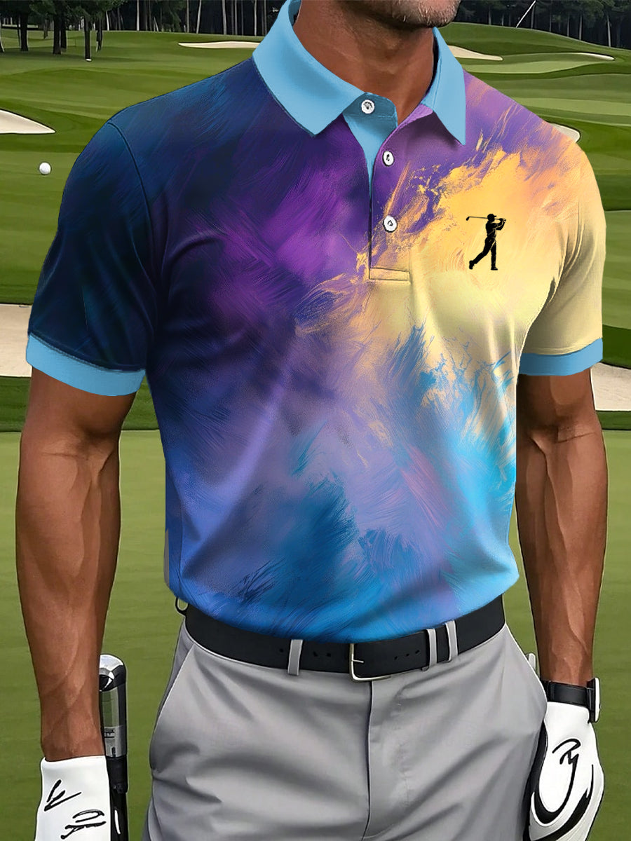 Men's Vintage Business Style Printed Casual Polo Shirt