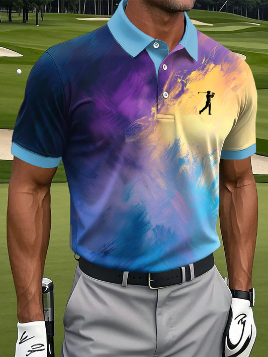 Men's Vintage Business Style Printed Casual Polo Shirt