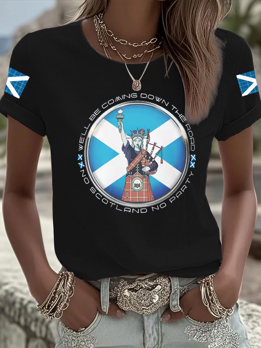Women's UK Football Lover Scotland Iron On Short Sleeve T-Shirt