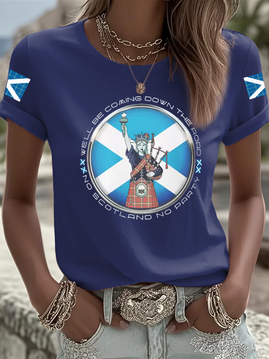 Women's UK Football Lover Scotland Iron On Short Sleeve T-Shirt