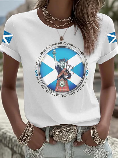 Women's UK Football Lover Scotland Iron On Short Sleeve T-Shirt