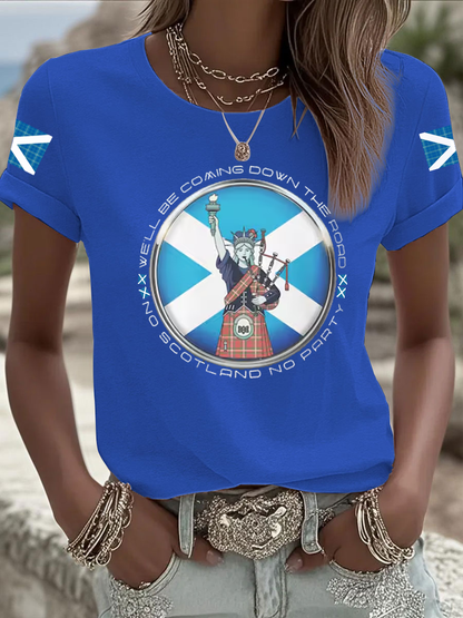 Women's UK Football Lover Scotland Iron On Short Sleeve T-Shirt