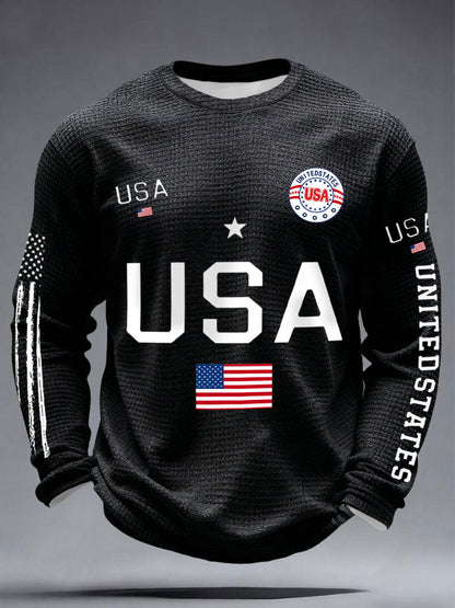 Men's USA Flag Waffle T-Shirts