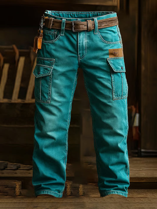 Men's Retro Business Style Casual Work Trousers