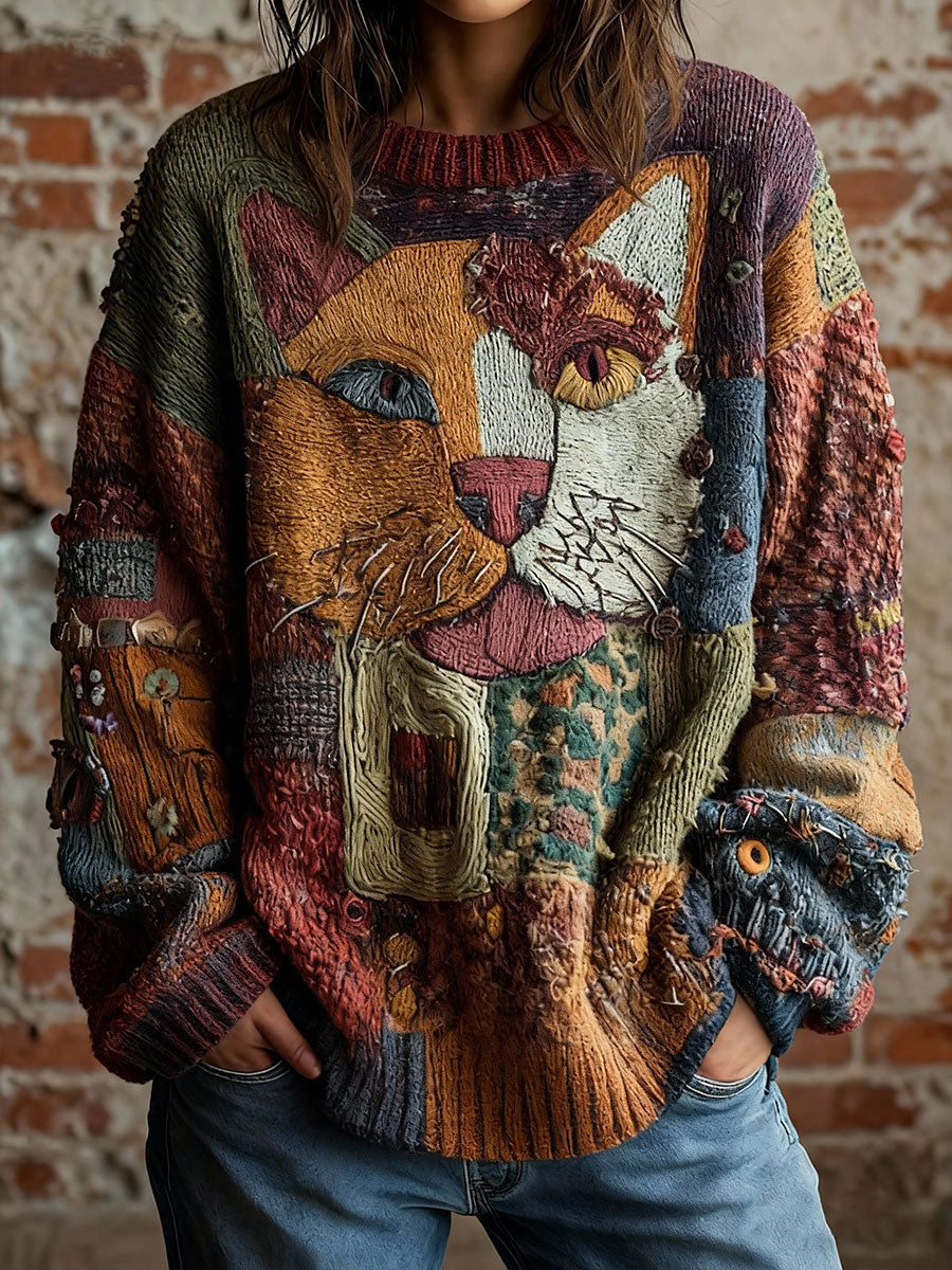 Women's Artistic Cat Vintage Tops