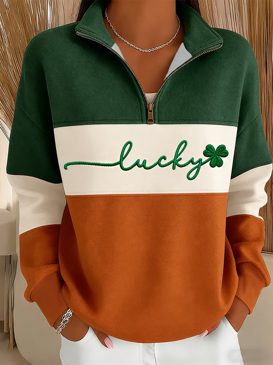 Women's St. Patrick's Day Shamrock Print Casual Sweatshirt