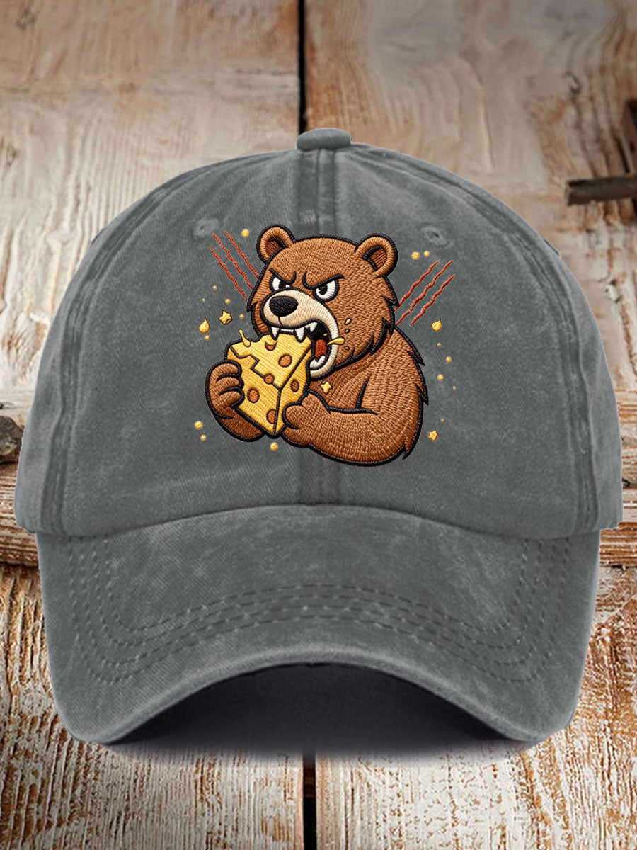 Unisex Bears Eating Cheese Football Lover Print Hat