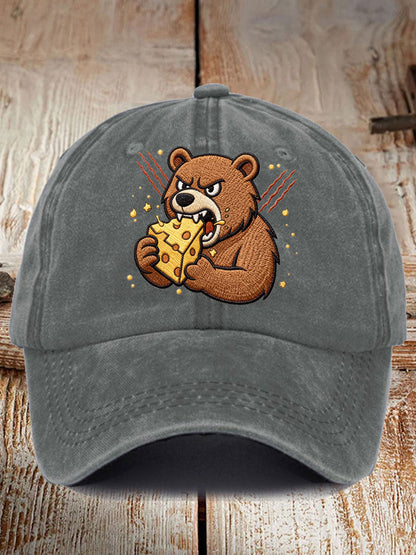 Unisex Bears Eating Cheese Football Lover Print Hat