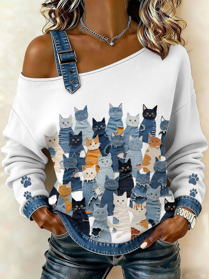 Women's Denim Kitten Top