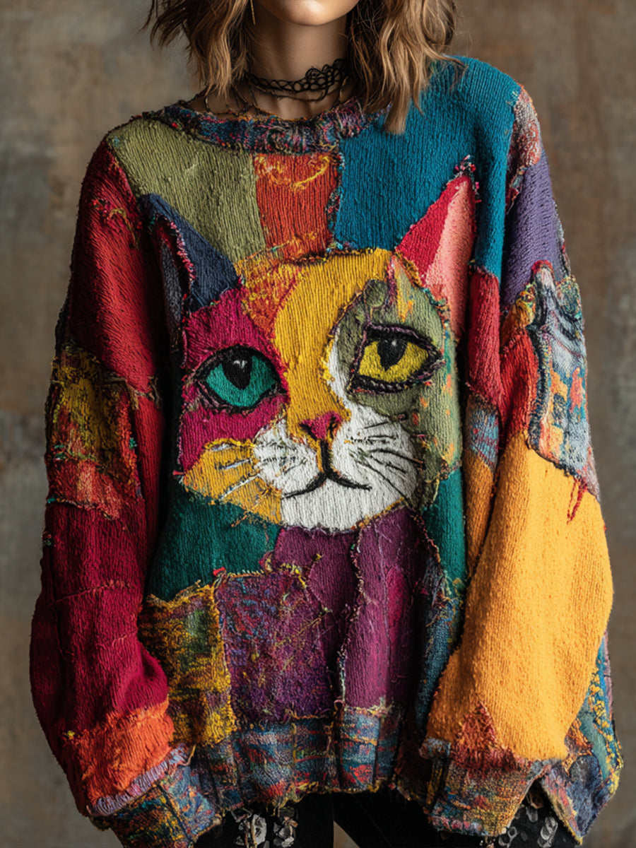 Women's Art Cat Vintage Tops