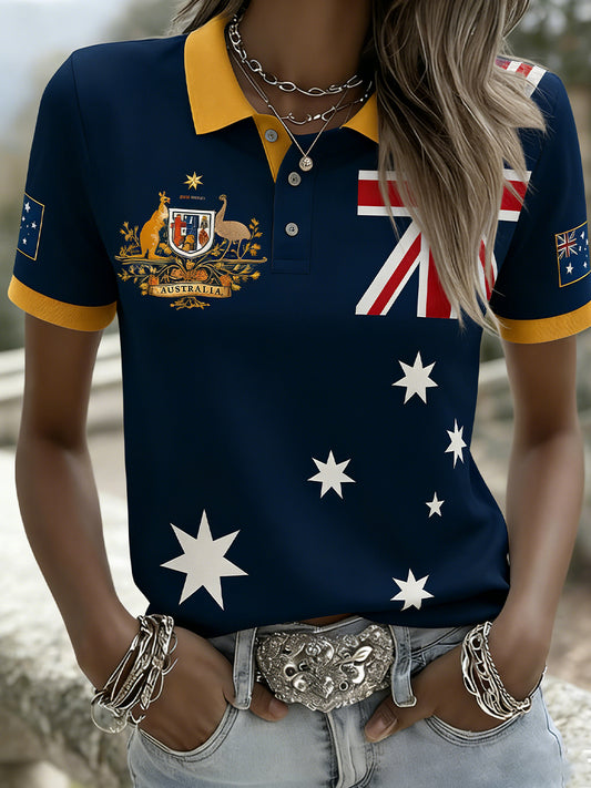 Women's Vintage Australian Holiday Casual Comfortable Polo Shirt