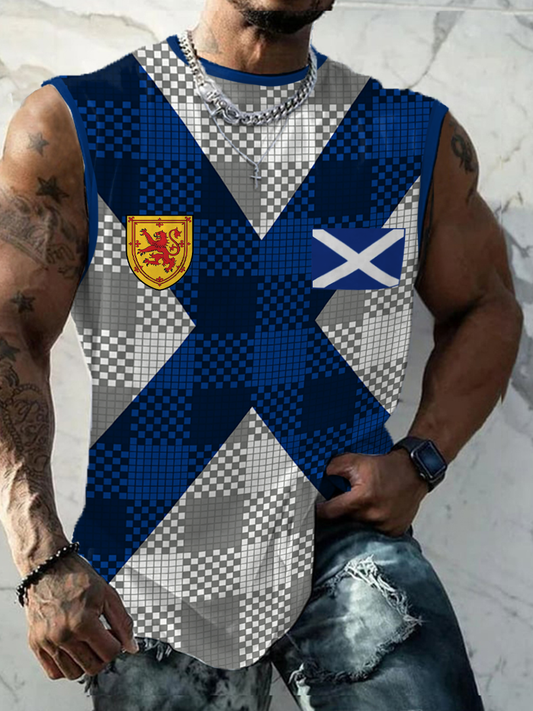 Men's Scotland Football Lover Printed Tank Tops