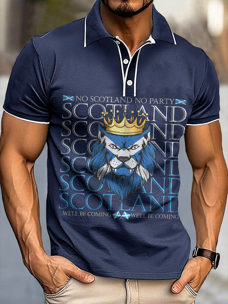 Men's Scotland Football Lover Printed Casual Tops