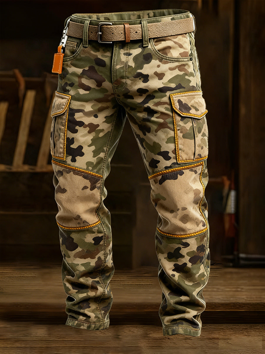 Men's Retro Business Style Casual Work Trousers