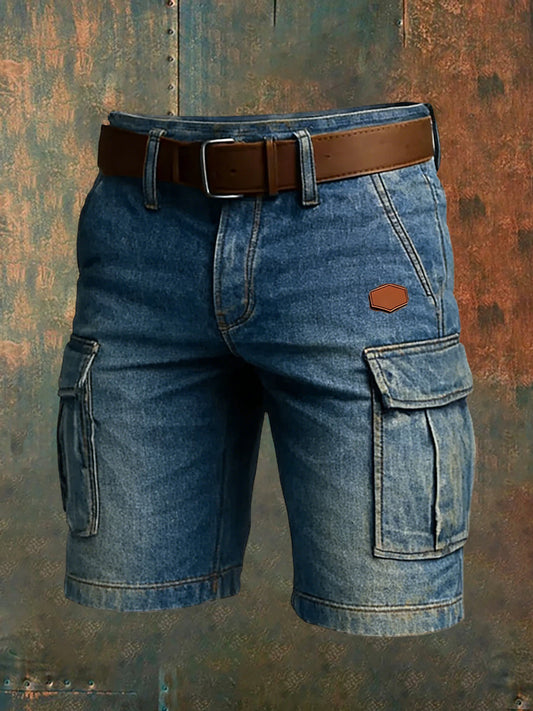 Men's Retro Vacation Business Art Print Casual Shorts