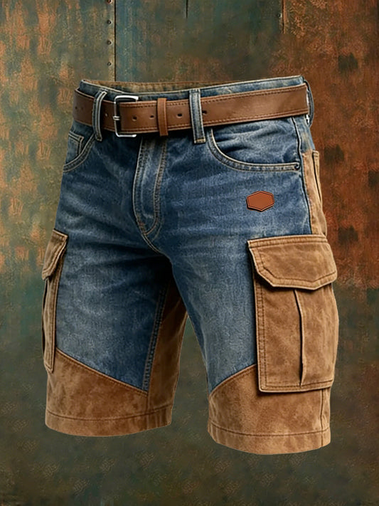 Men's Retro Vacation Business Art Print Casual Shorts