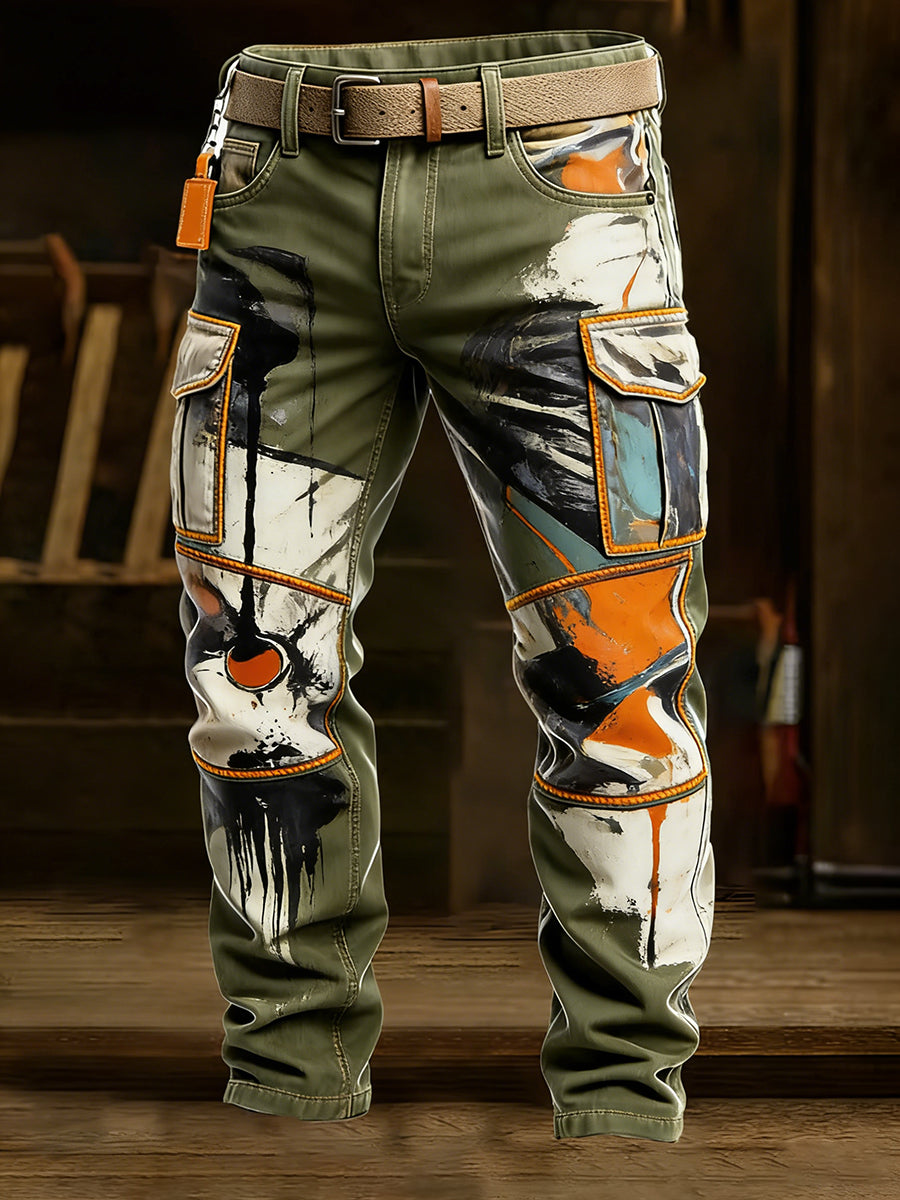 Men's Retro Business Style Casual Work Trousers