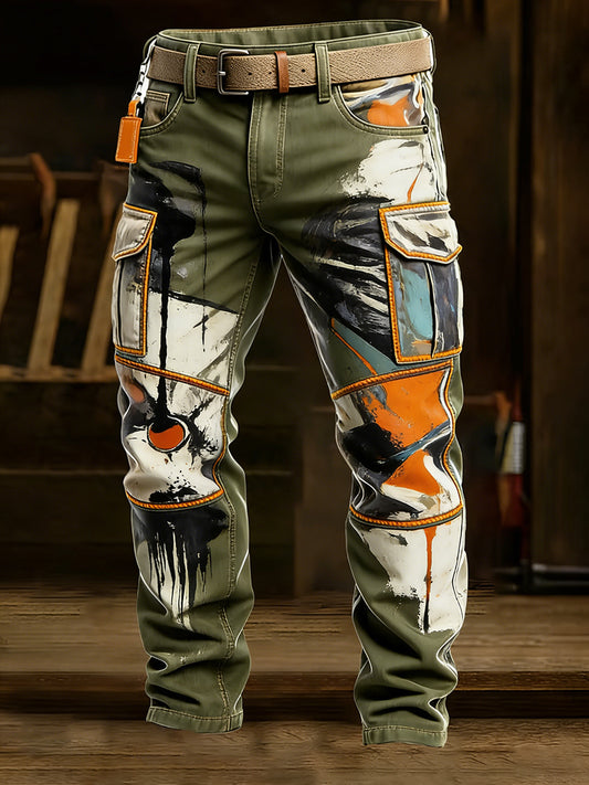 Men's Retro Business Style Casual Work Trousers