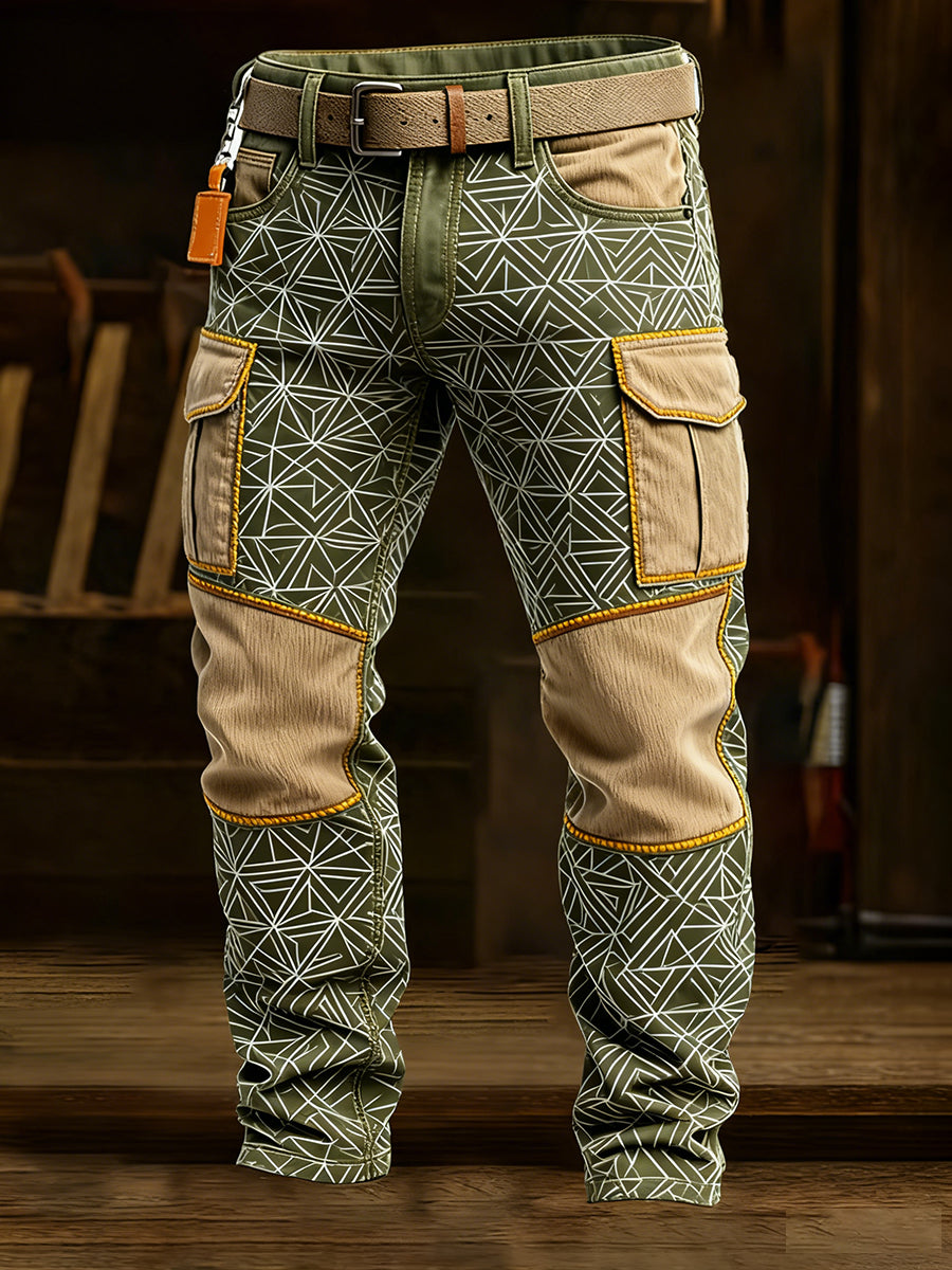 Men's Retro Business Style Casual Work Trousers