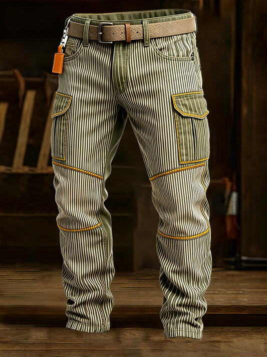 Men's Retro Business Style Casual Work Trousers