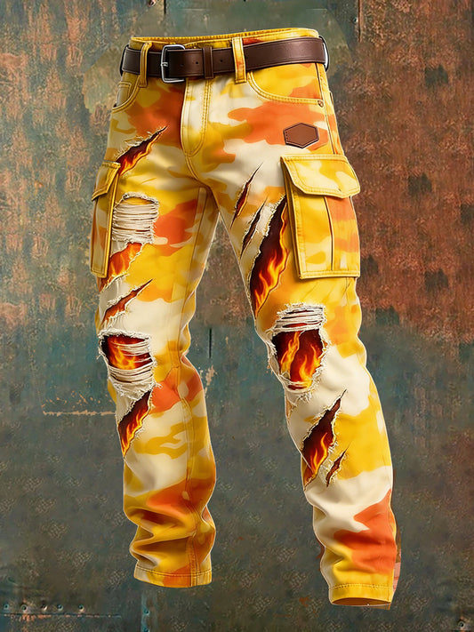 Men's Retro Business Style Casual Work Trousers