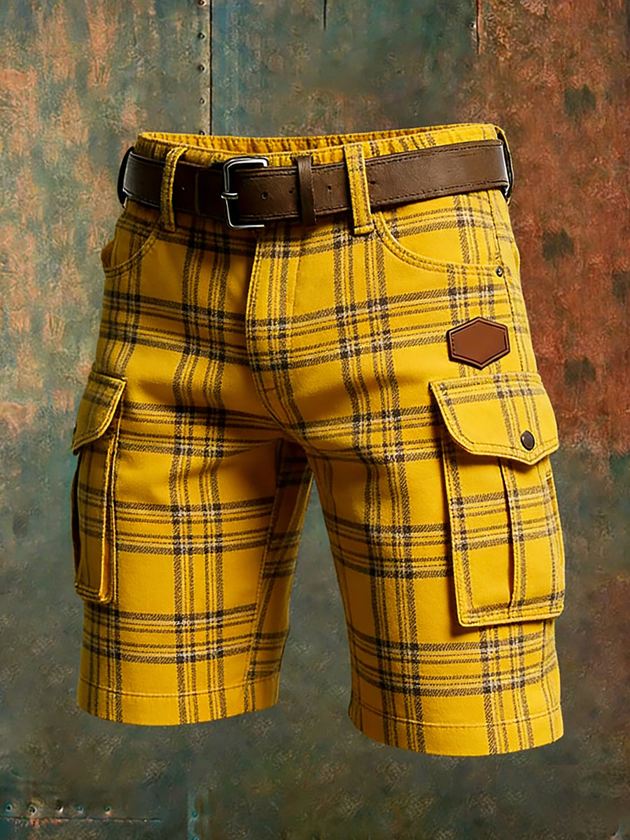 Men's Retro Vacation Business Art Print Casual Shorts