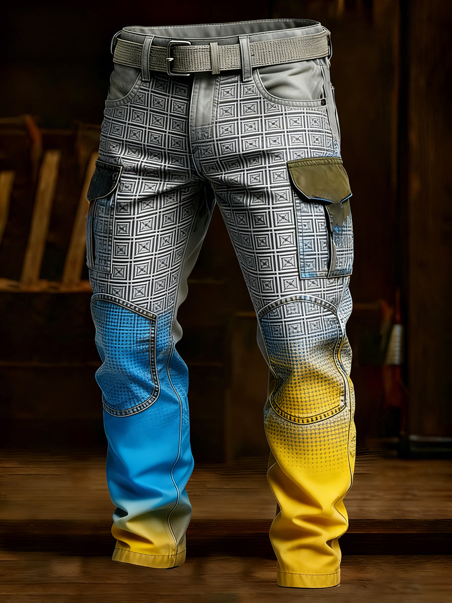 Men's Retro Business Style Casual Work Trousers