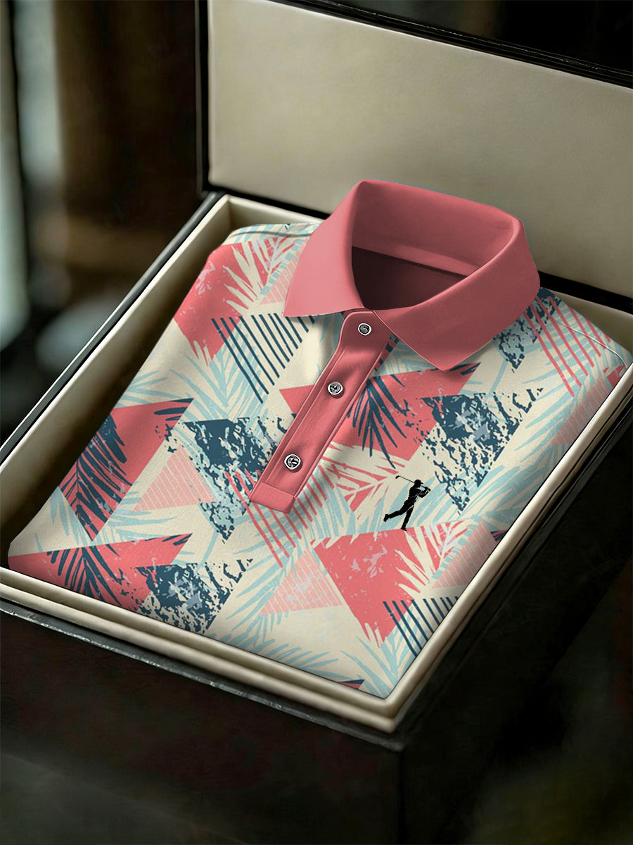 Men's Vintage Business Style Printed Casual Polo Shirt