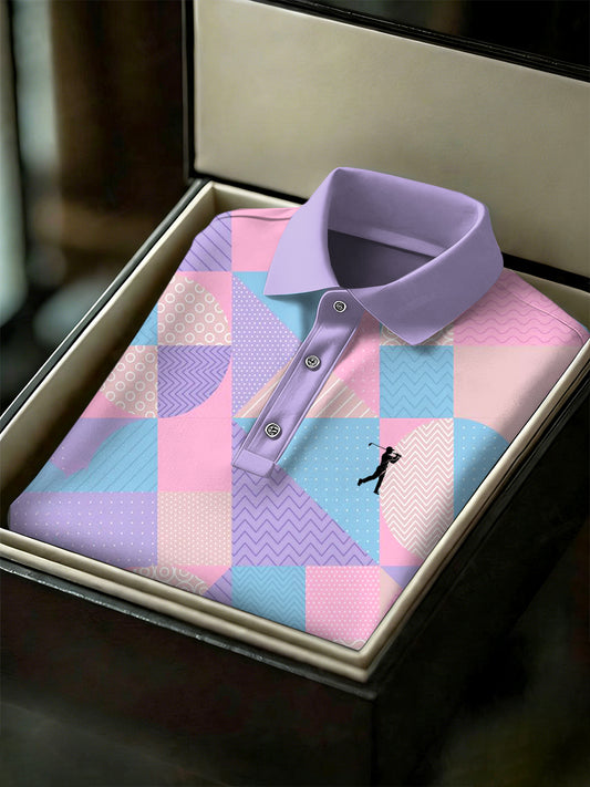 Men's Vintage Business Style Printed Casual Polo Shirt