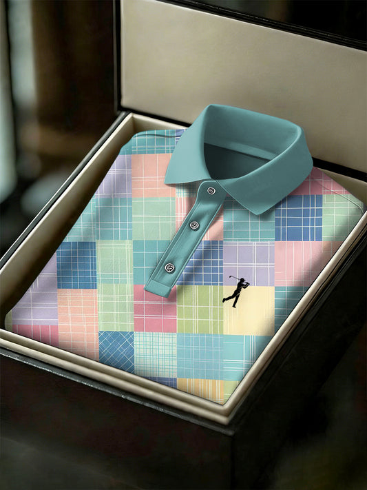 Men's Vintage Business Style Printed Casual Polo Shirt