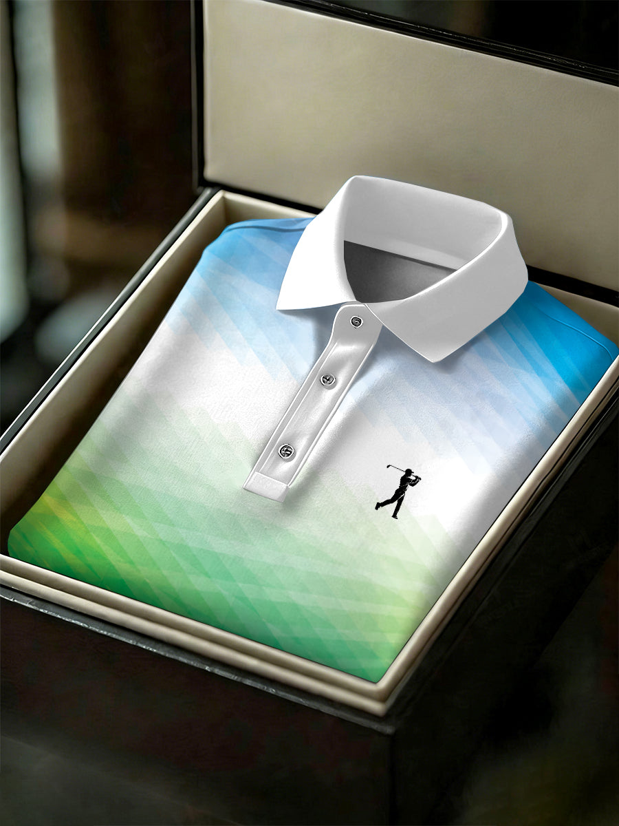 Men's Vintage Business Style Printed Casual Polo Shirt