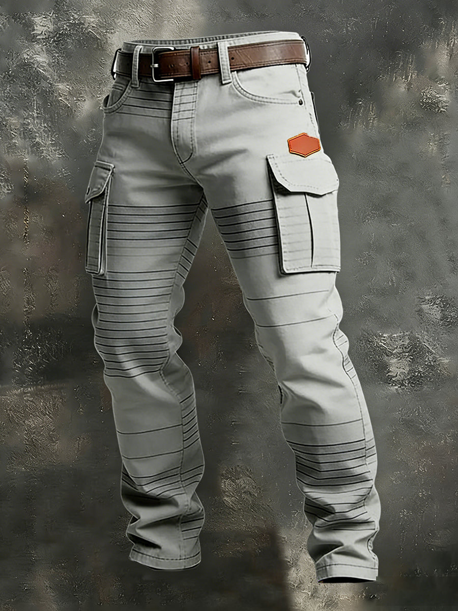 Men's Retro Business Style Casual Work Trousers