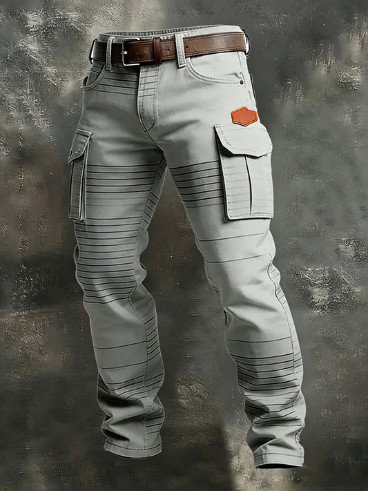 Men's Retro Business Style Casual Work Trousers