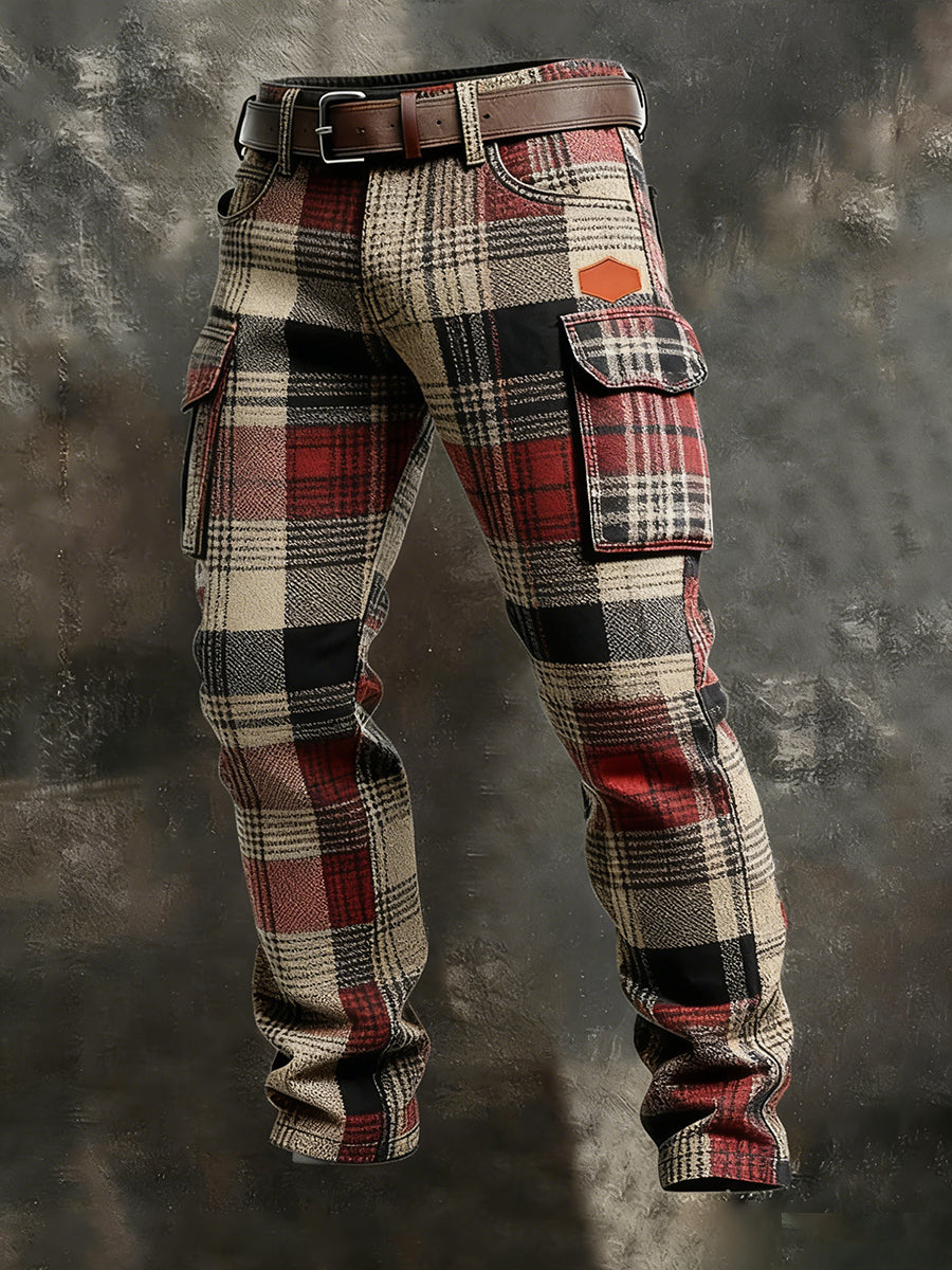 Men's Retro Business Style Casual Work Trousers