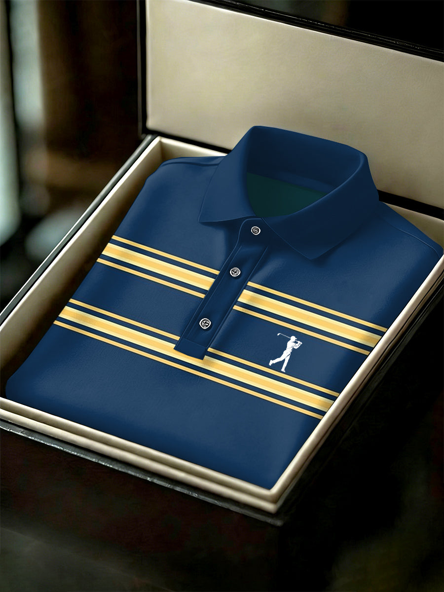 Men's Vintage Business Style Printed Casual Polo Shirt