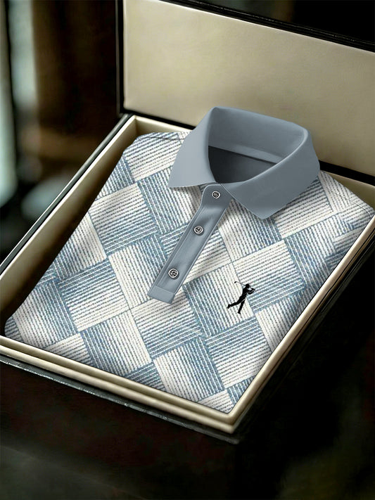 Men's Vintage Business Style Printed Casual Polo Shirt